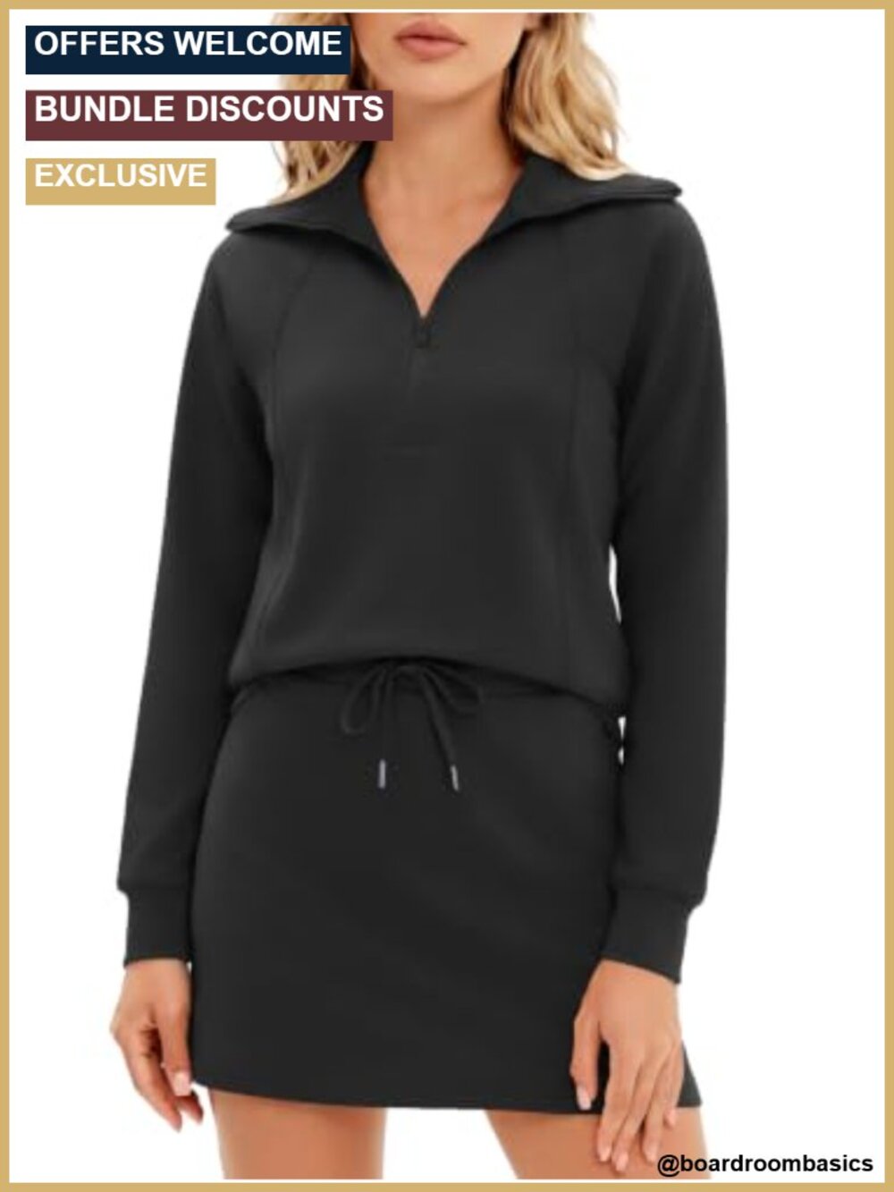 Half Zip Sweatshirt & Skort Set 2 Piece Athletic Tennis Outfit